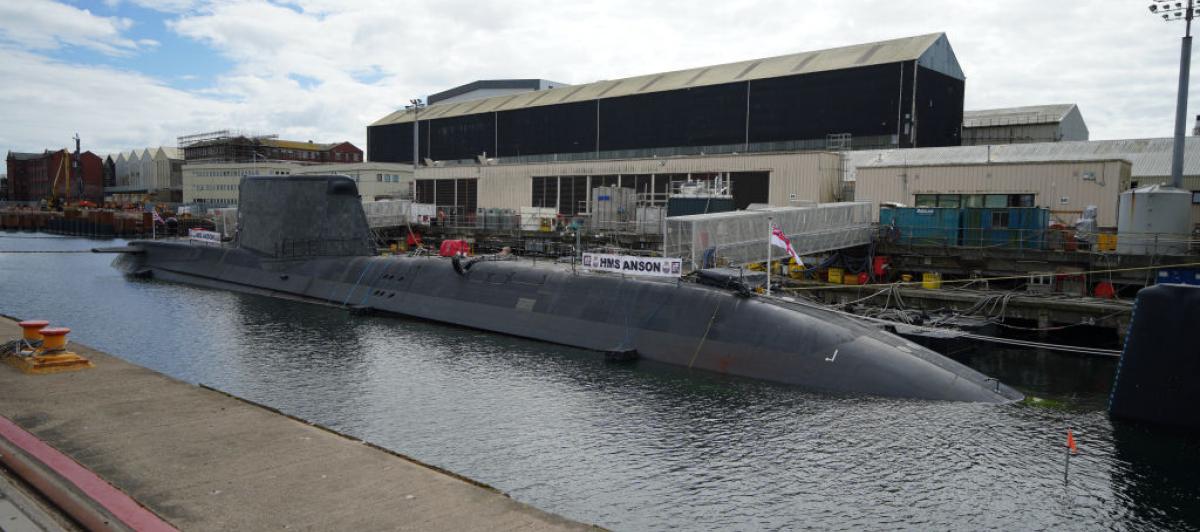 Imagen de archivo del HMS Anson, submarino nuclear de la británica Royal Navy.