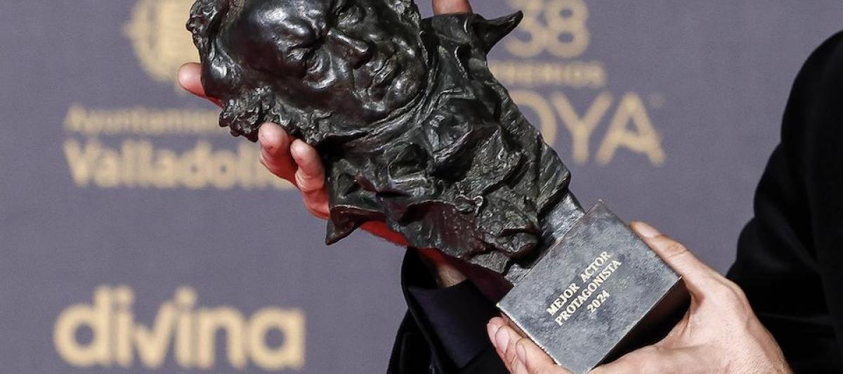 Imagen de archivo de un premio Goya.