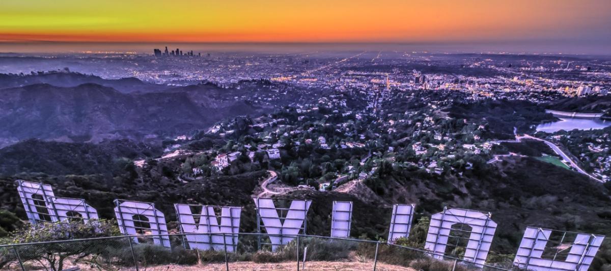 Panorámica de Los Ángeles desde el famoso cartel de Hollywood.