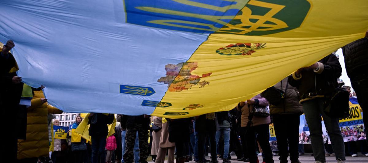Manifestación en Madrid en apoyo de Ucrania