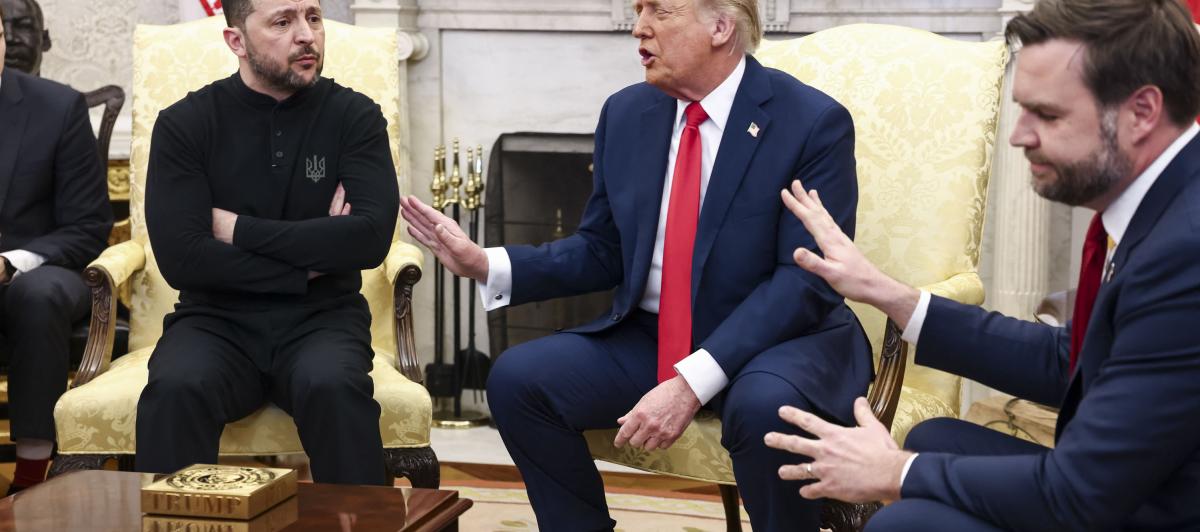Foto de la reunión entre Volodimir Zelenski y Donald Trump.