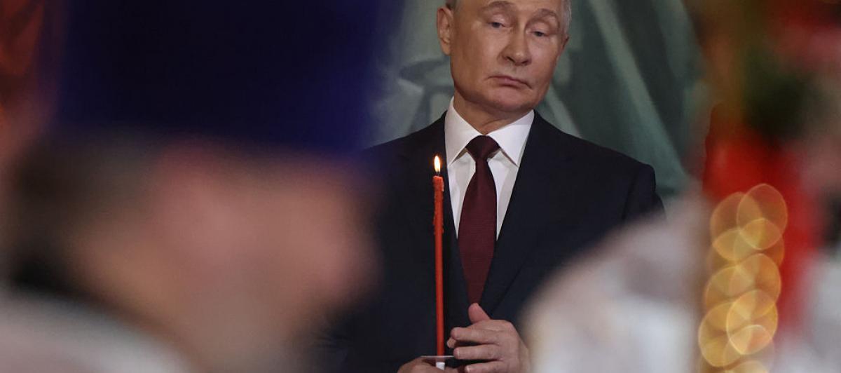 Vladimir Putin, en la celebración de la Pascua Ortodoxa en Moscú.