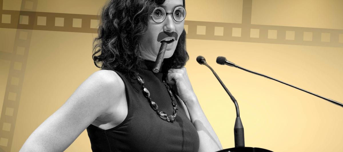 Fotomontaje de la presidenta de la Comunidad de Madrid, Isabel Díaz Ayuso, caracterizada como Groucho Marx.