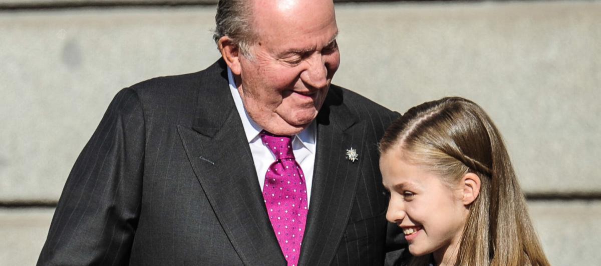 El rey Juan Carlos y la princesa Leonor muy sonrientes en el 40 aniversario de la Constitución Española