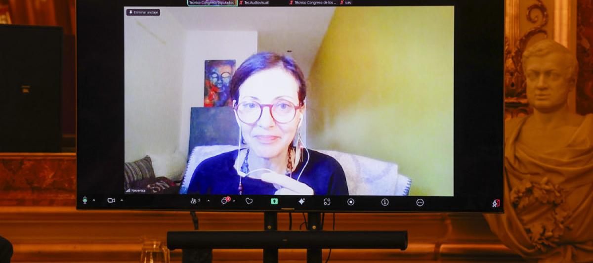 Nevenka Fernández, ponente por videoconferencia en el Congreso este 25-N