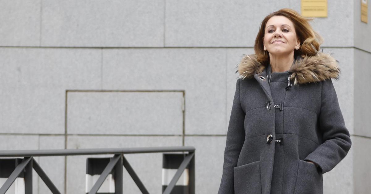 María Dolores de Cospedal, a la salida de la Audiencia Nacional.