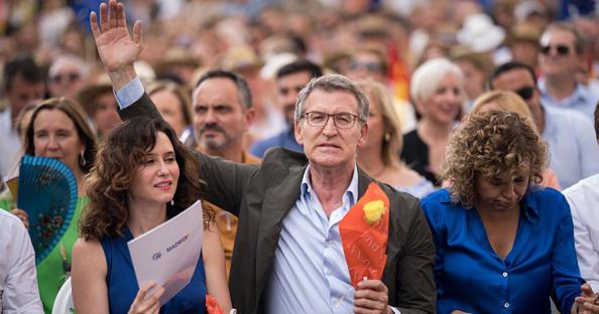 La presidenta de la Comunidad de Madrid, Isabel Díaz Ayuso, y el líder del Partido Popular, Alberto Núñez Feijóo.