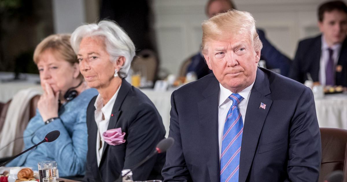 La presidenta del BCE, Christine Lagarde, y el presidente de EEUU, Donald Trump, en una foto de archivo.