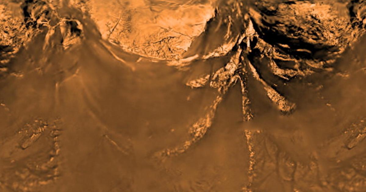 Superficie de Titán, la luna de Saturno.