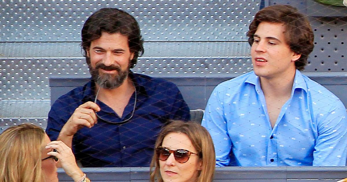 Rodolfo Sancho y su hijo Daniel en un partido de tenis en Madrid en 2015.