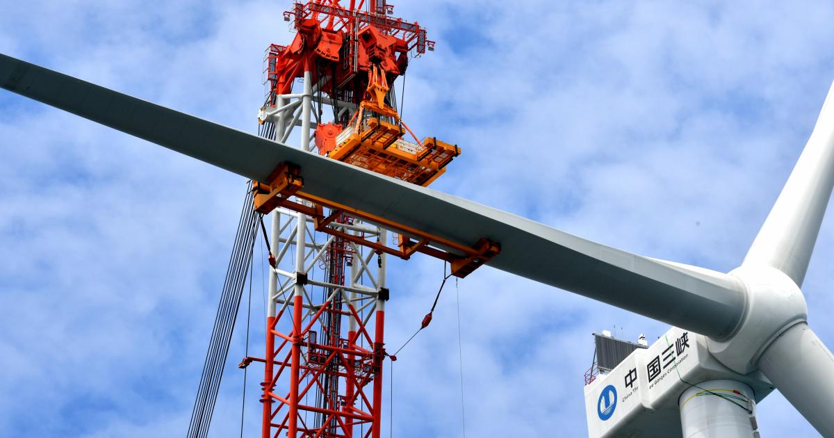 Foto de archivo de una turbina en China.