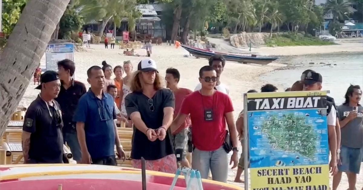 Daniel Sancho, fotografiado al ser arrestado en Tailandia el 7 de agosto de 2023.