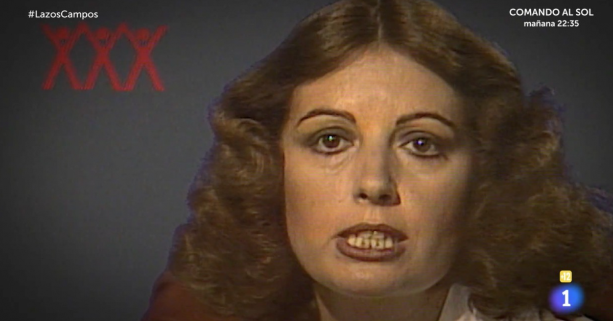 María Teresa Campos, en 1977 pidiendo el voto para Reforma Social Española.