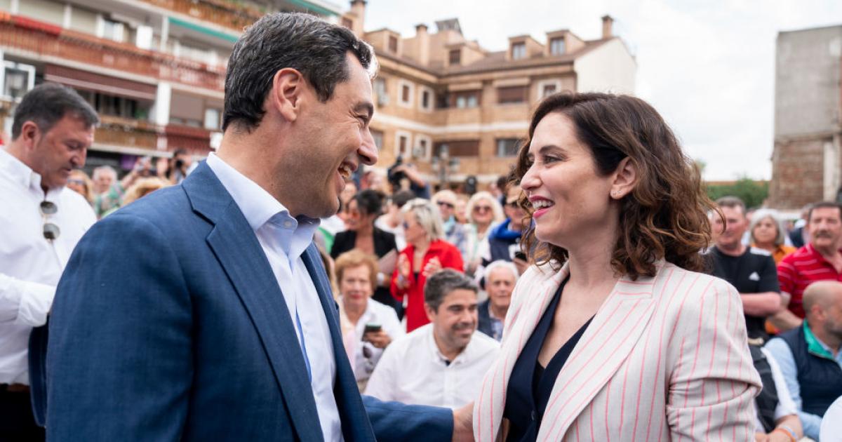La presidenta de la Comunidad de Madrid, Isabel Díaz Ayuso, y su homólogo andaluz, Juan Manuel Moreno; en una imagen de archivo.