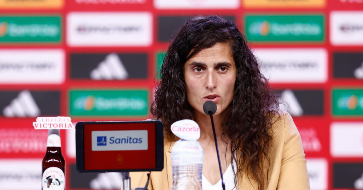 Montse Tomé, en una rueda de prensa desde la sede de la RFEF