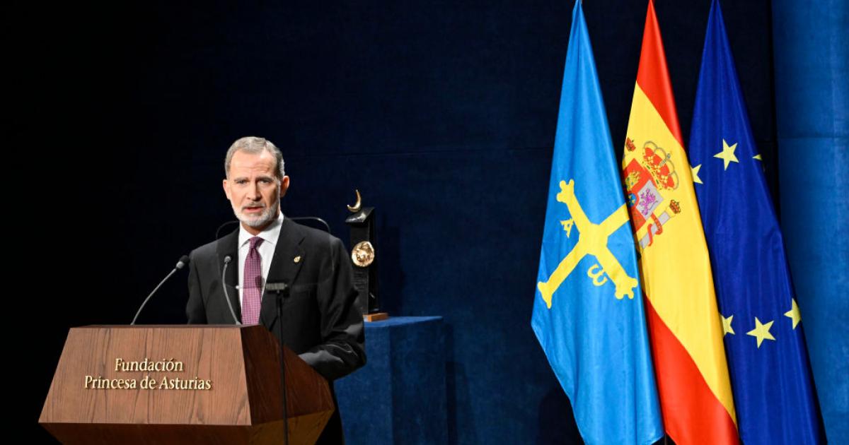 Felipe VI, durante su discurso