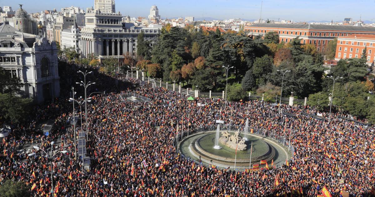 La manifestación de este sábado en Cibeles.