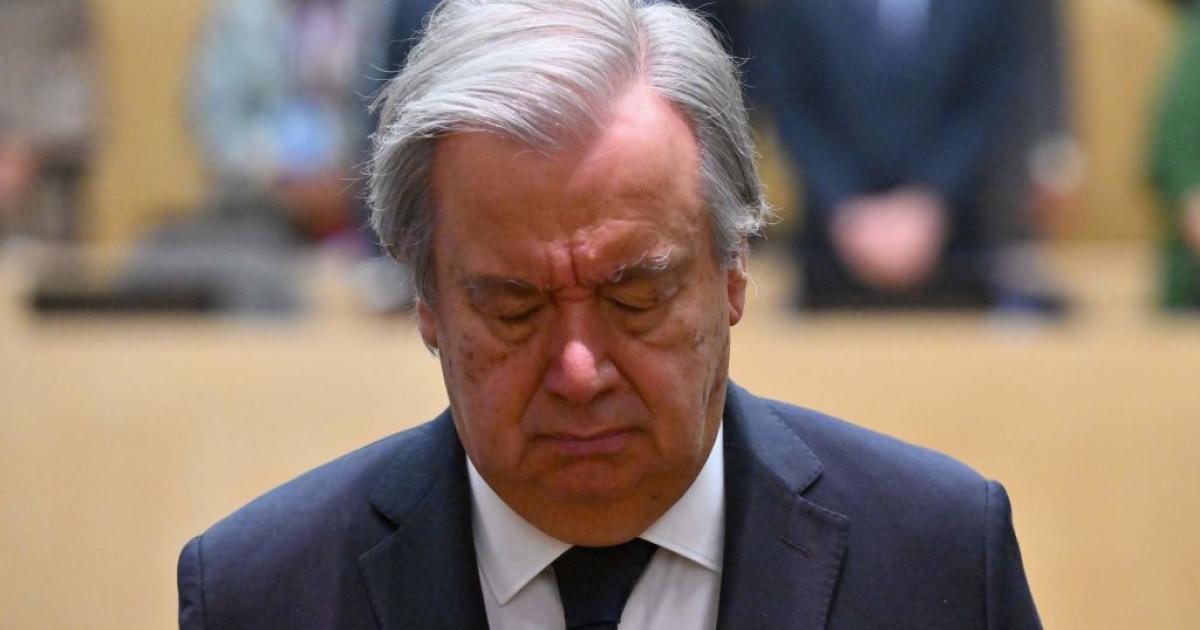 Antonio Guterres, en un acto en homenaje a miembros de la ONU muertos en Gaza