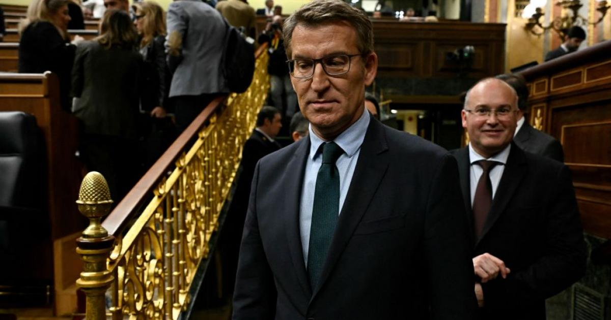 Alberto Núñez Feijóo, este martes en el debate de la amnistía