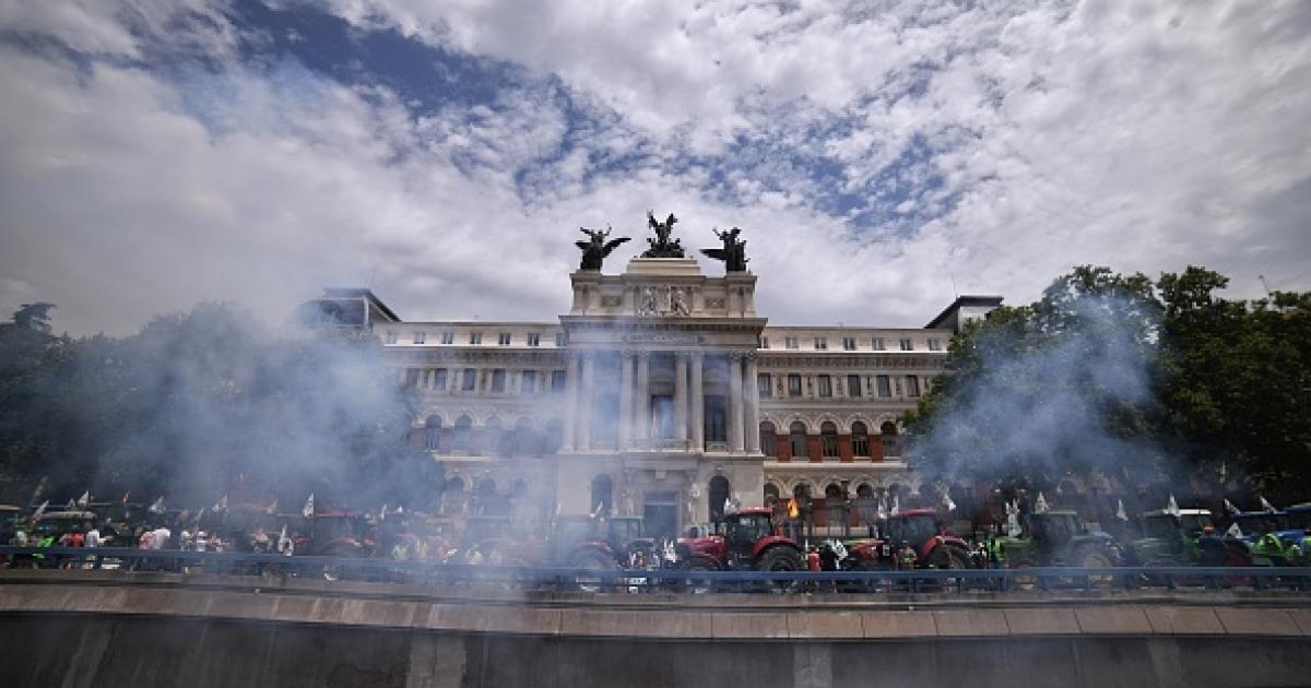 Imagen de archivo de una tractorada ante Ministerio de Agricultura.