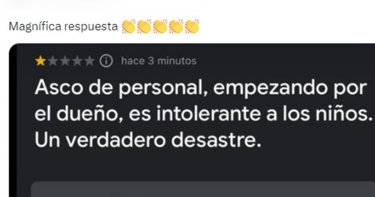 La reseña que le han dejado al dueño de un restaurante