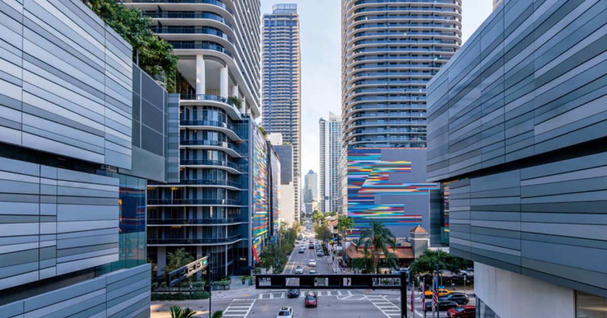 'Downtown' financiero de Miami (Florida, EEUU).