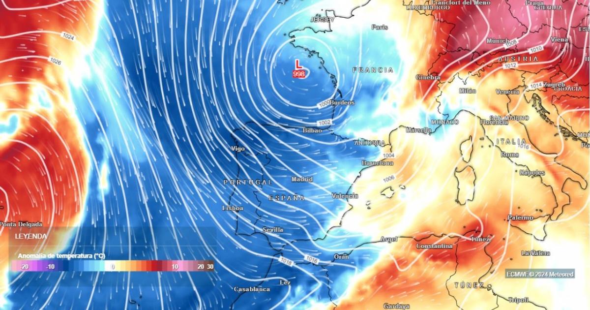 Mapa de anomalías térmicas