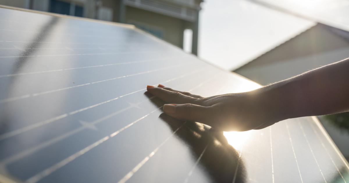 Imagen de archivo de un panel solar.