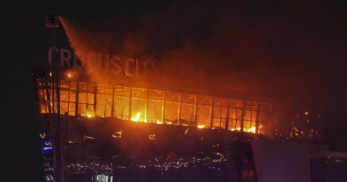 Atentado de Rusia hoy en la sala de conciertos Crocus City Hall