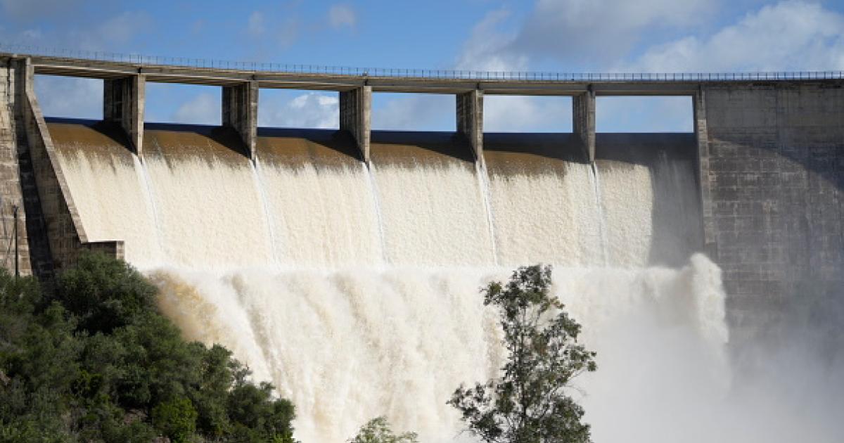 Embalse de Gergal (Sevilla), tras las últimas lluvias.