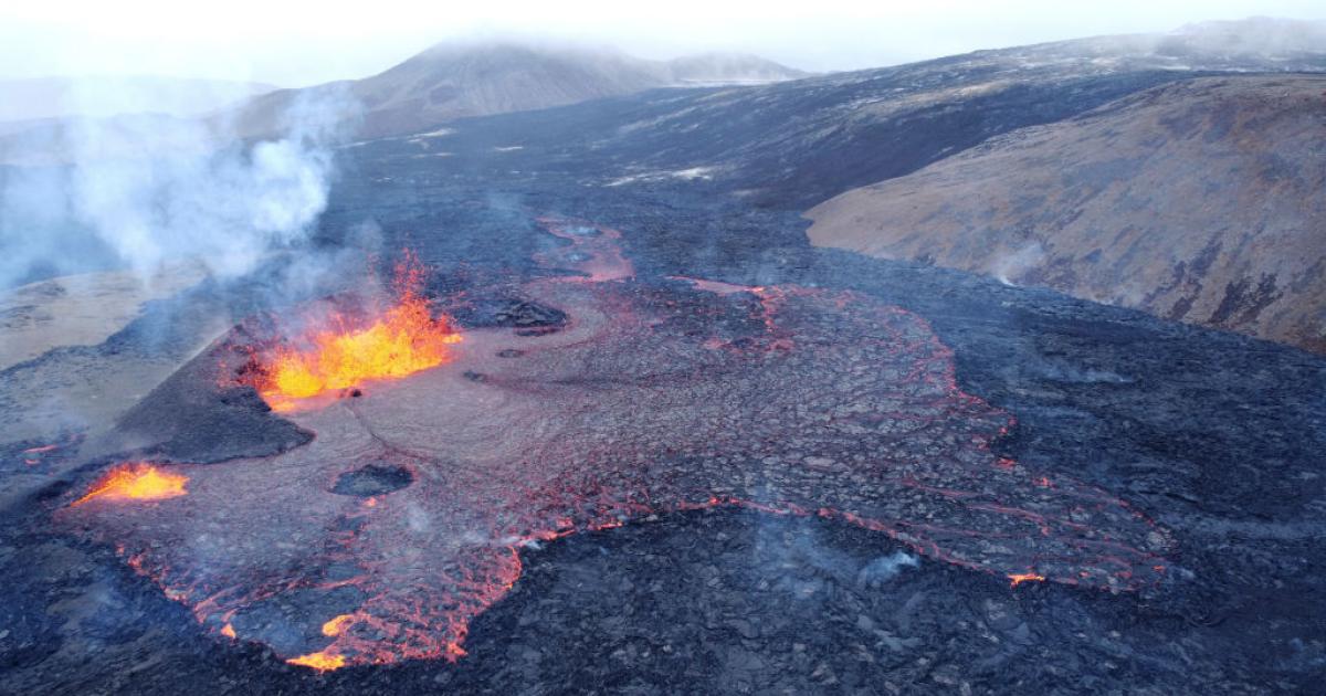 Erupción del volcán Fagradalsfjall en Islandia en una imagen de archivo