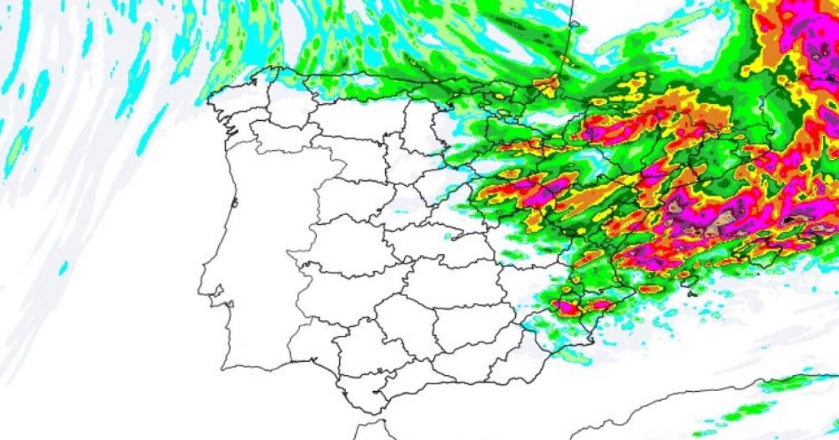 Mapa compartido por la AEMET para estos días
