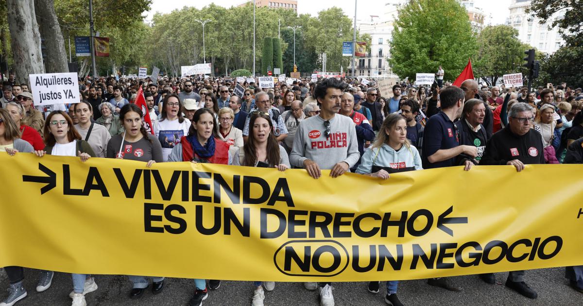 Manifestación en defensa de la vivienda.