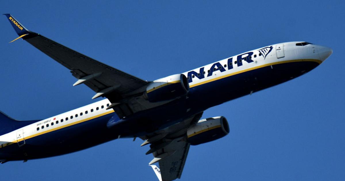 Un avión de la flota de Ryanair aterriza en el aeropuerto de Marsella.
