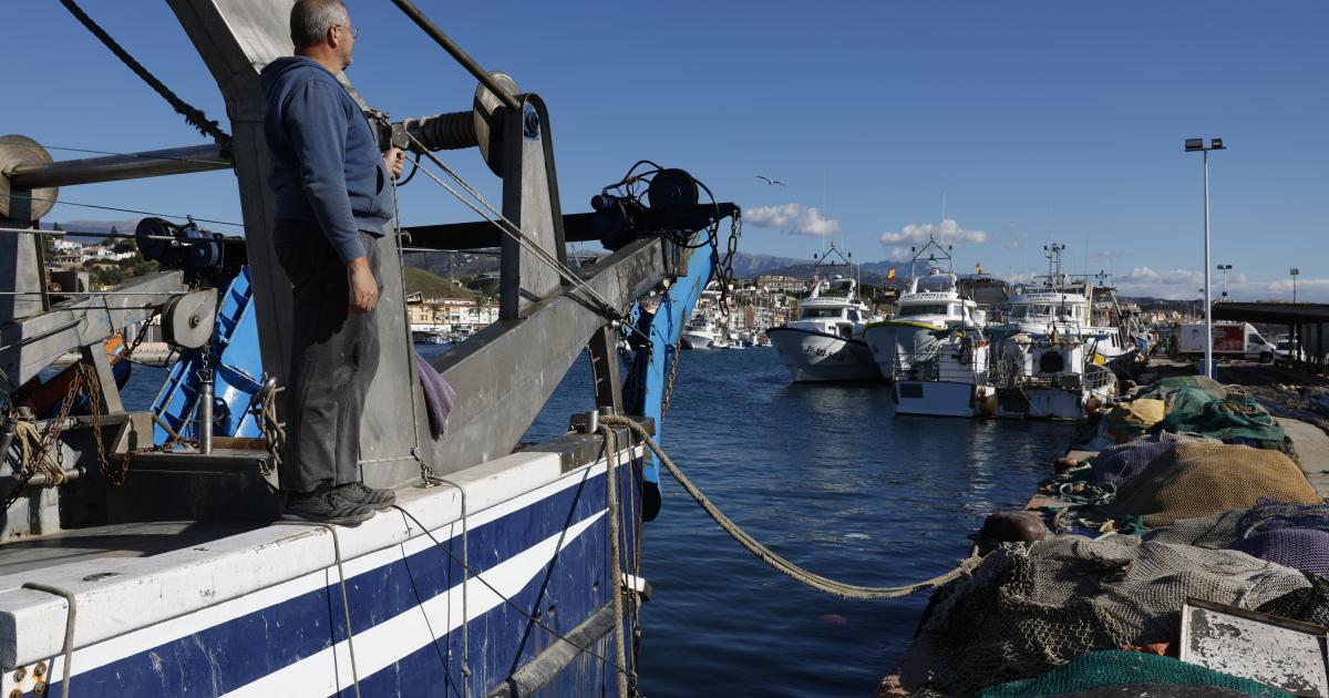 Un pescador observa los demás barcos de arrastre sin salir en el puerto de La Caleta de Vélez-Málaga (Málaga), durante el pasado martes en el que los pescadores del Mediterráneo han amarrado sus barcos contra la propuesta de la Comisión Europea (CE) para el arrastre.