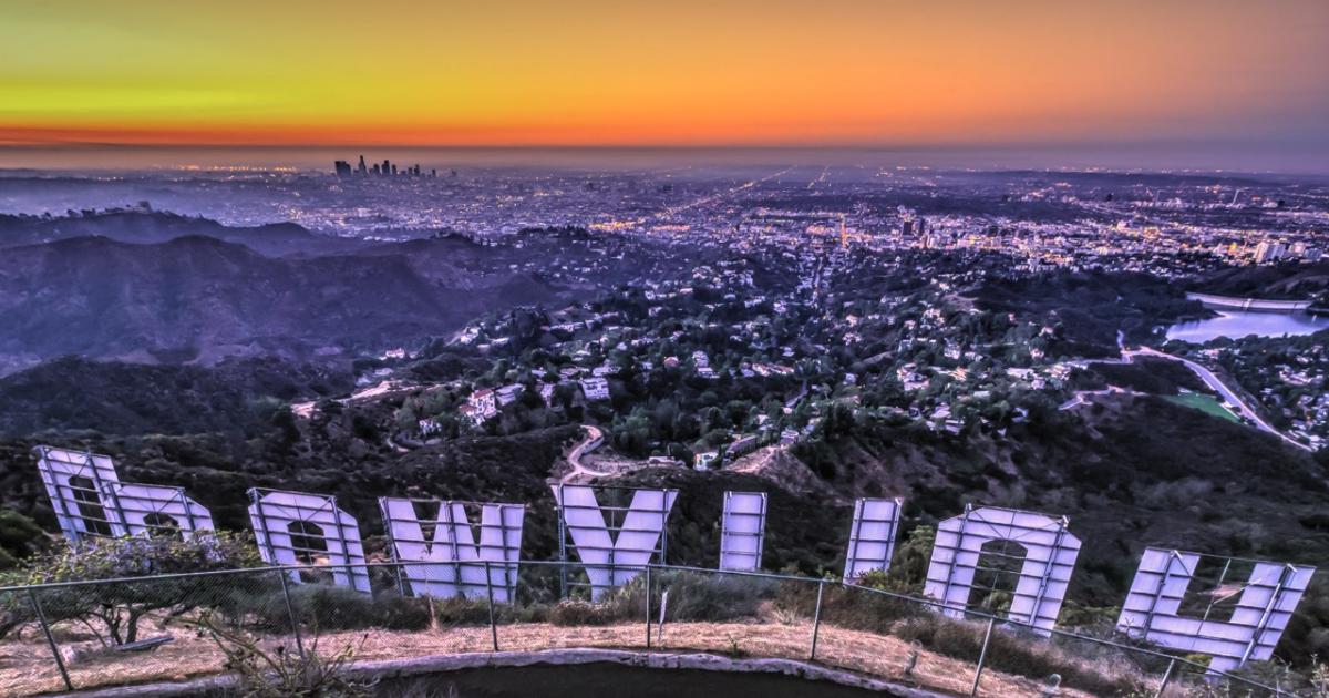 Panorámica de Los Ángeles desde el famoso cartel de Hollywood.