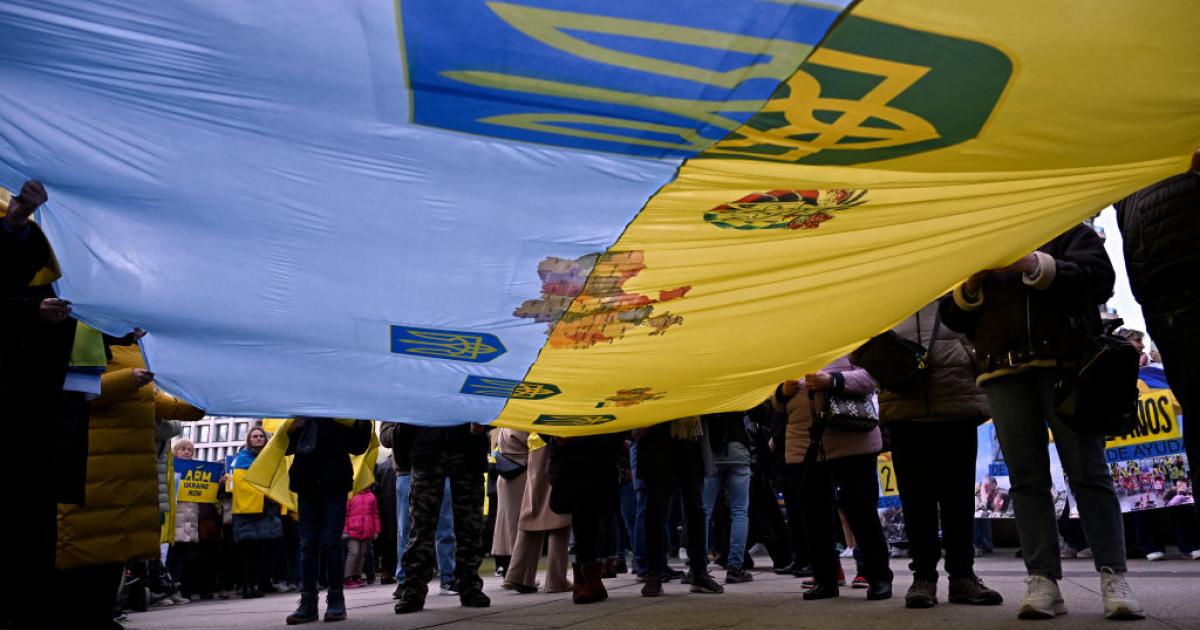 Manifestación en Madrid en apoyo de Ucrania