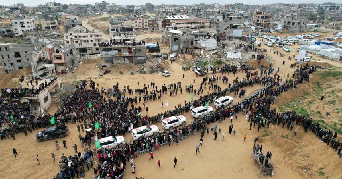 Entrega a Israel de los cuerpos de cuatro secuestrados por Hamás en Gaza.Stringer