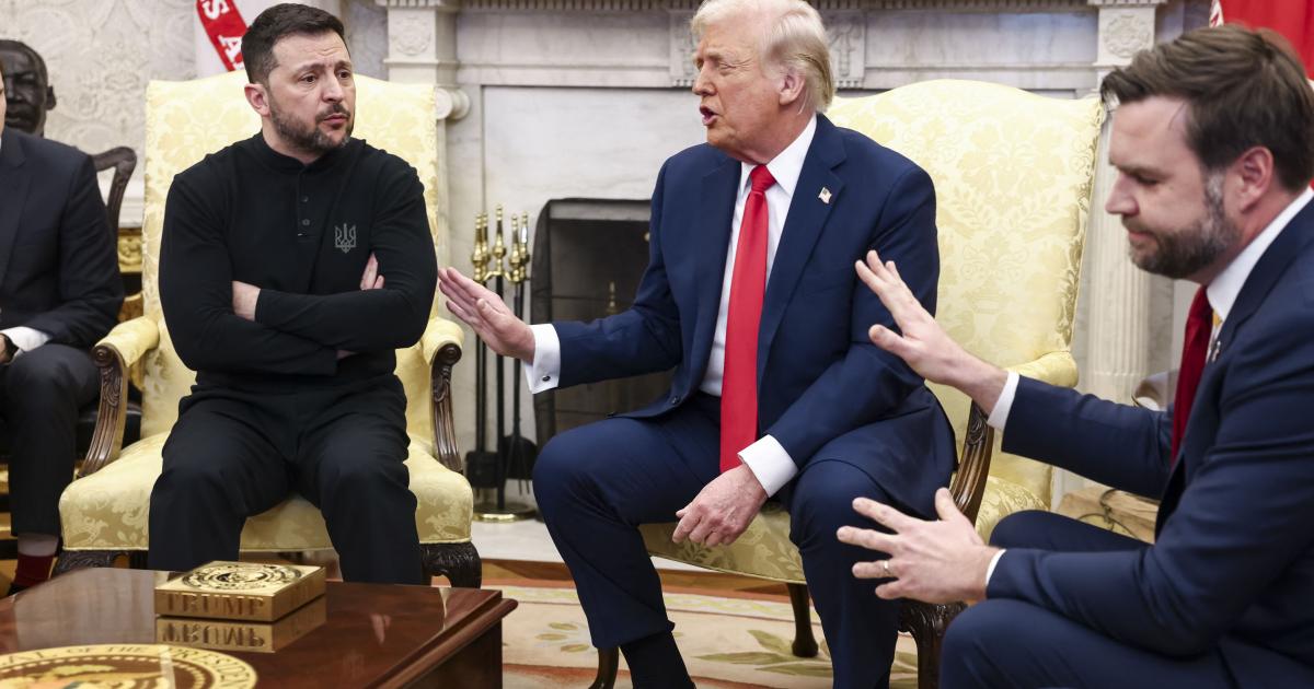 Foto de la reunión entre Volodimir Zelenski y Donald Trump.