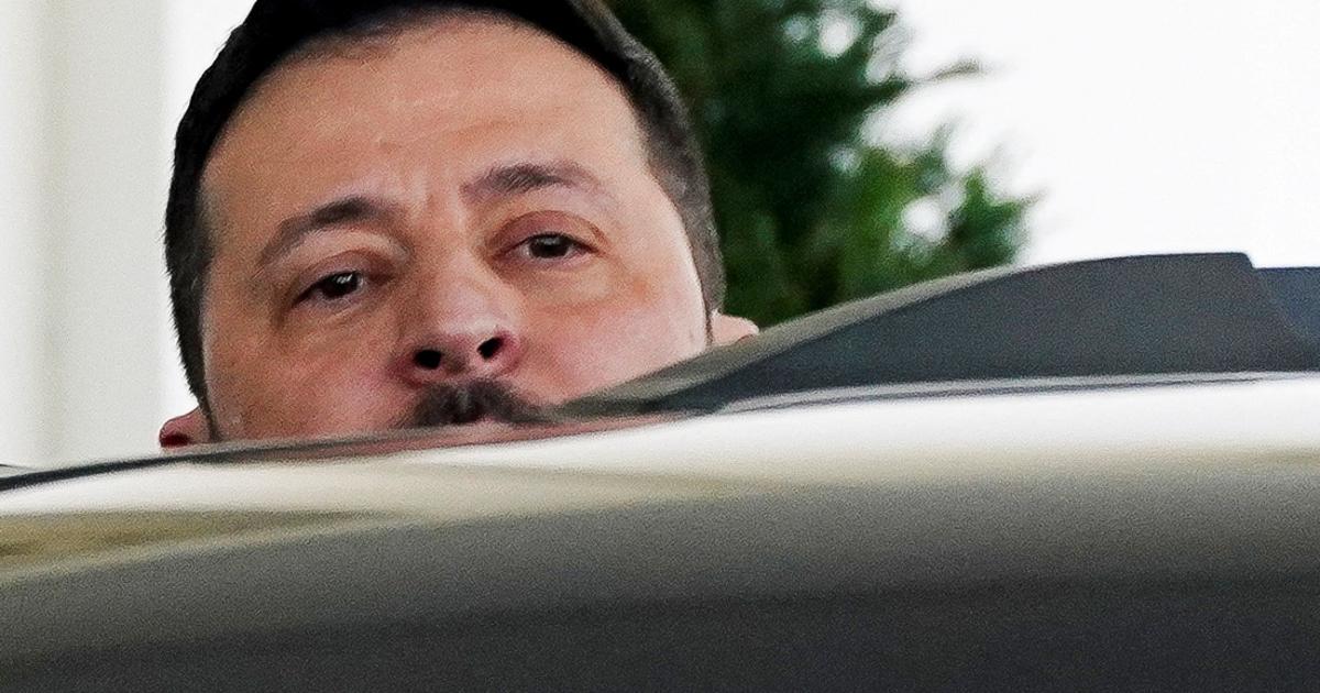 El presidente de Ucrania, Volodimir Zelenski, en la salida de la Casa Blanca