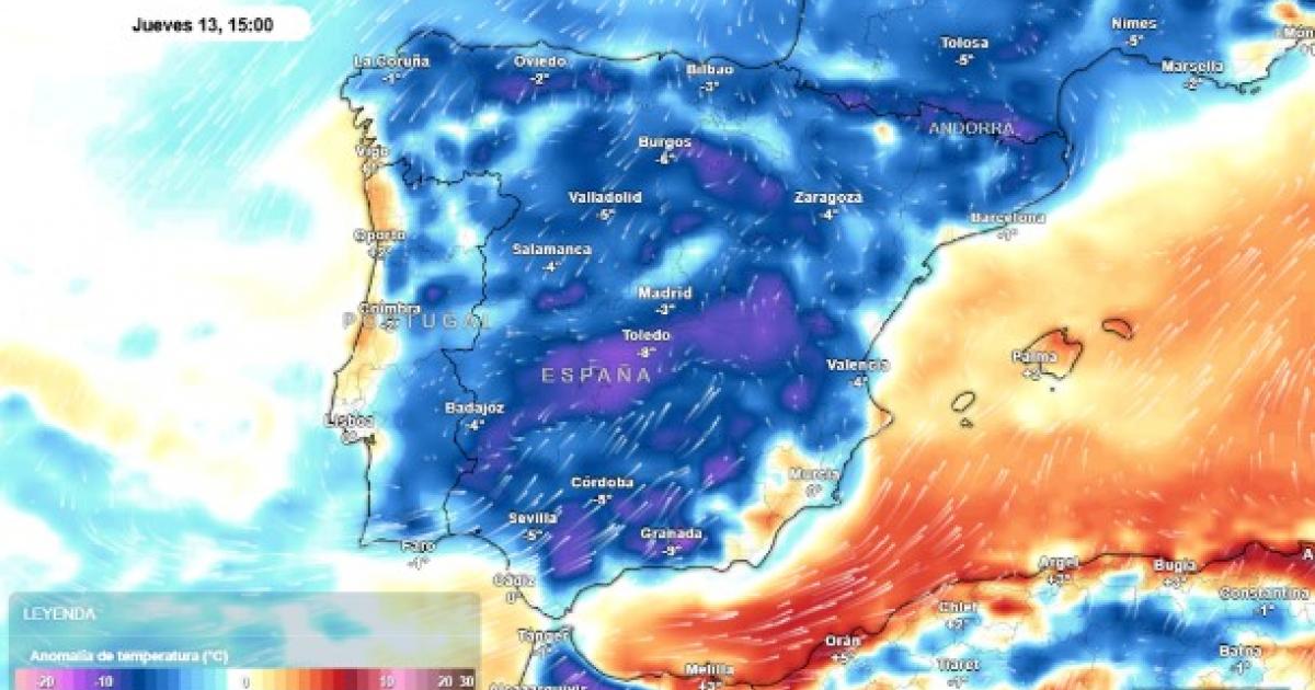 Mapa de Meteored para este jueves 13