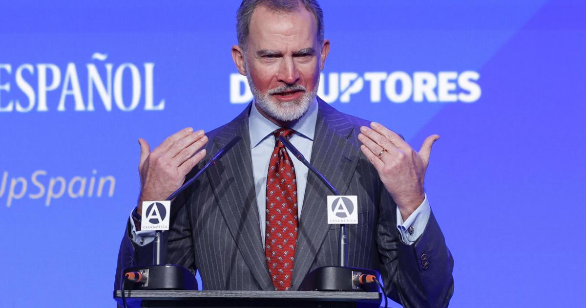 El rey Felipe VI durante el discurso inaugural de la quinta edición del 'Wake Up, Spain'.