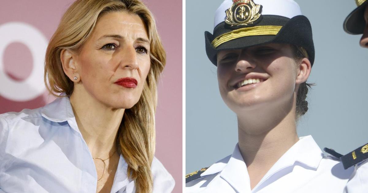 Yolanda Díaz y la princesa Leonor, en sendas imágenes de archivo.