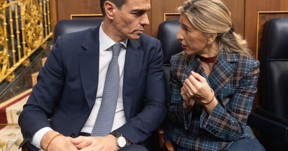 Pedro Sánchez y Yolanda Díaz, juntos en el Congreso