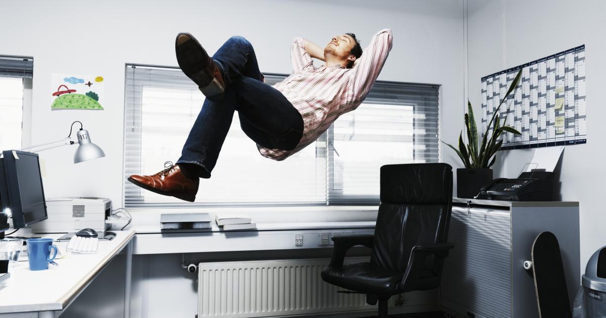 Recreación de un trabajador relajado