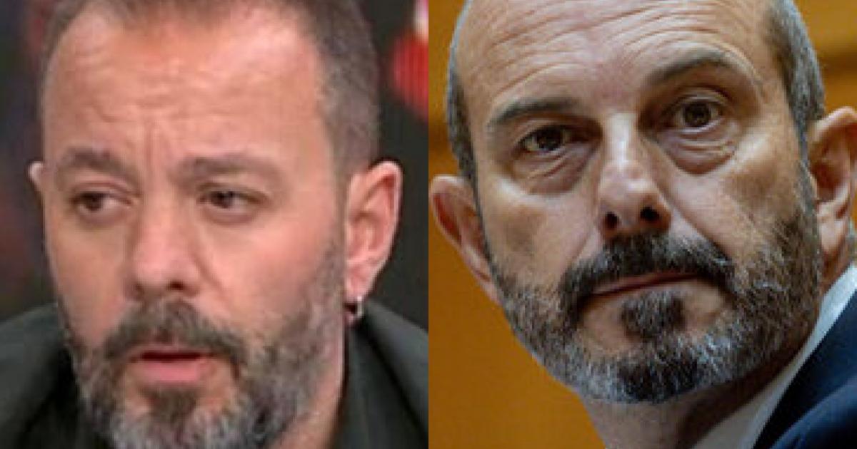 El periodista y escritor Antonio Maestre y el presidente del Senado, Pedro Rollán (PP); en sendas imágenes de archivo.