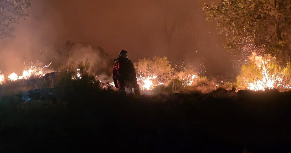 Incendio en Jarrilla, en la zona de Hervás (Cáceres).