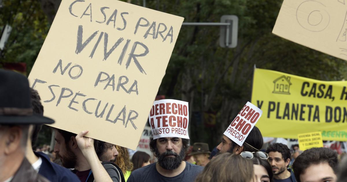Foto de archivo de una manifestación contra la situación de la vivienda en Madrid.