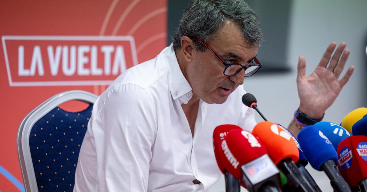 Javier Guillén, director de la Vuelta, ha lamentado "la imagen que ofreció la Vuelta" con la cancelación de la última etapa por la invasiones de la calzada e incidentes por parte de los manifestantes propalestinos, durante una rueda de prensa este lunes en Madrid.