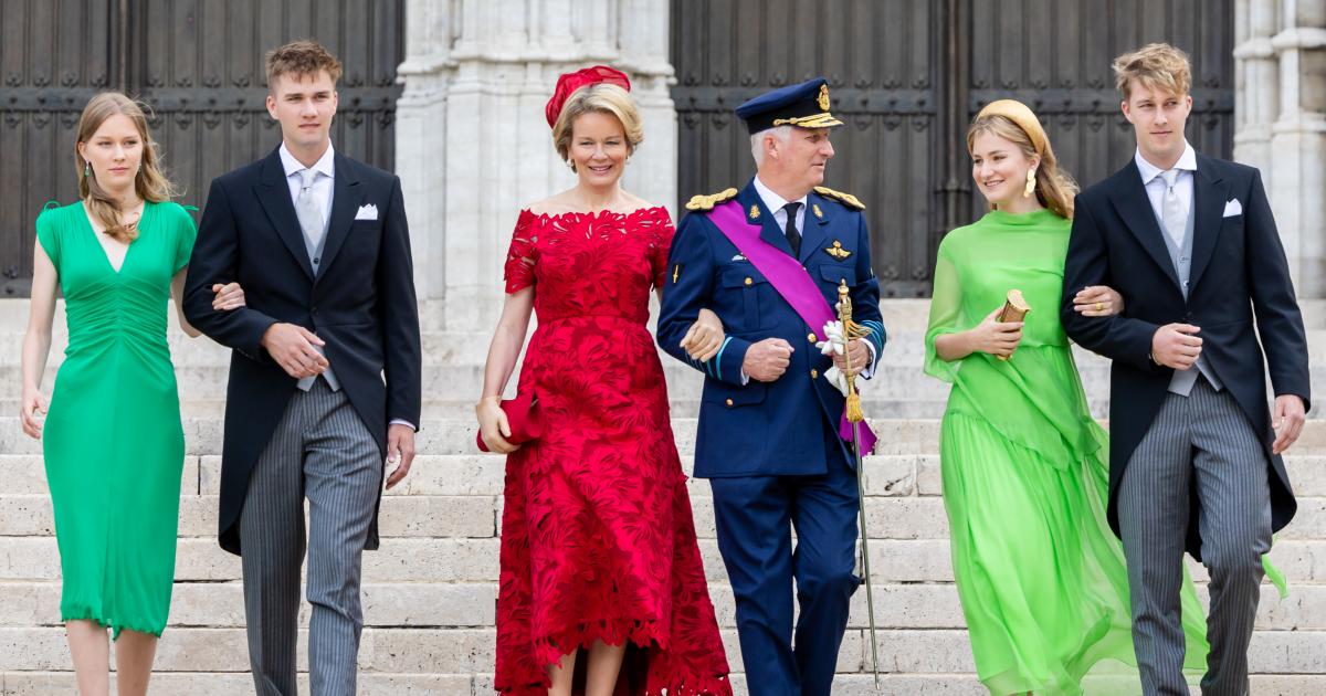 Felipe y Matilde de Bélgica y sus hijos Elisabeth, Gabriel, Emmanuel y Eléonore de Bélgica en el Día Nacional de Bélgica 2025